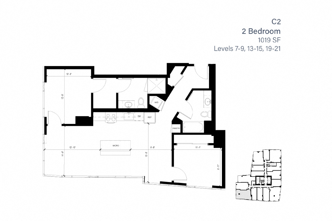 C2 2 Bedroom - 1717 Floorplan
